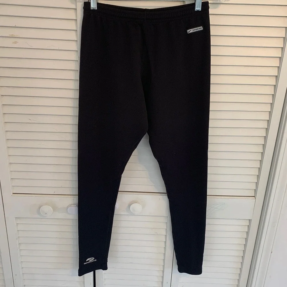 Brooks Tights Leggings Vapor-Dry Mens Black‎ Running M7910 Size L Activewear